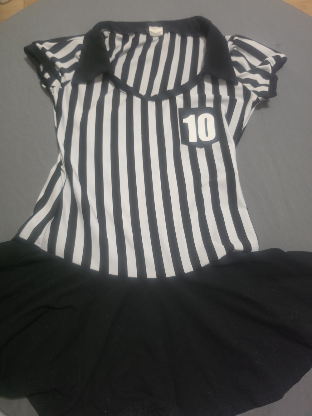 Party City Womans Sexy Referee Costume Dress Black N White Size M
